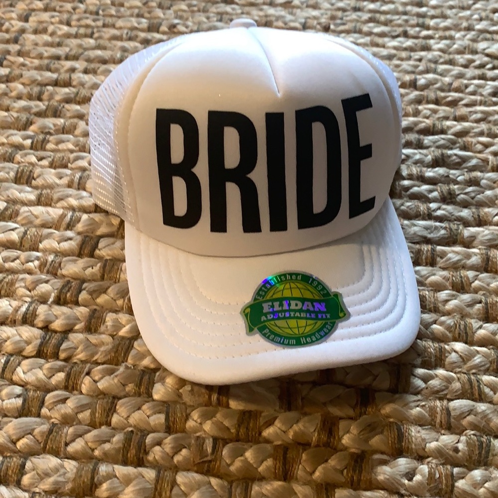 White “Bride” Adjustable Baseball Cap